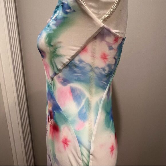 NWT AFRM Alyson Mesh Panel Maxi Dress size medium tie dye print - Picture 11 of 12